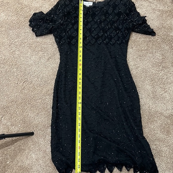 VINTAGE SILK LAURENCE KAZAR NEW YORK SEQUIN DRESS-SIZE SMALL - Picture 13 of 14